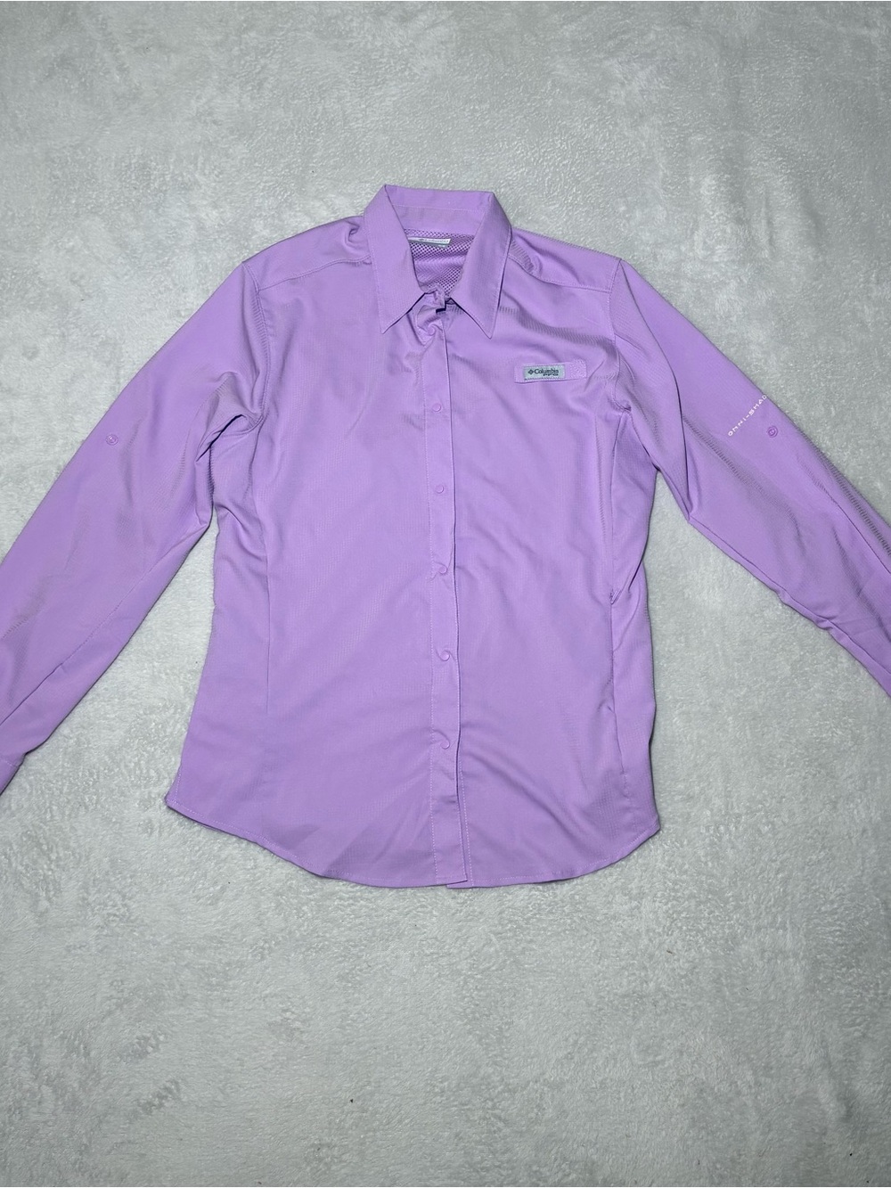 Columbia PFG Women’s Purple Solid Long Sleeve Button-Up Fishing Shirt Medium